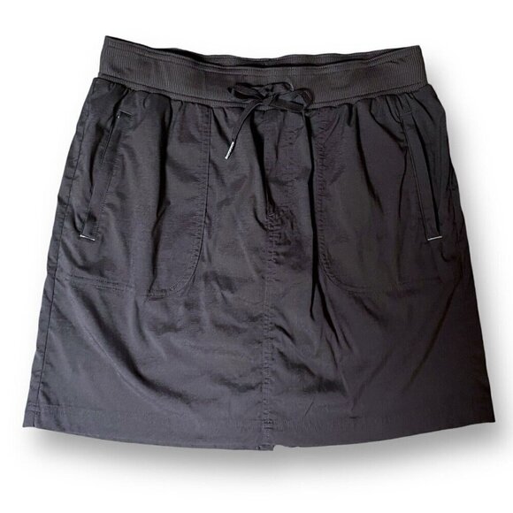 LL Bean Womens Skort Sz Small Black Nylon Drawstring Pull On Hiking Athletic - Picture 1 of 6